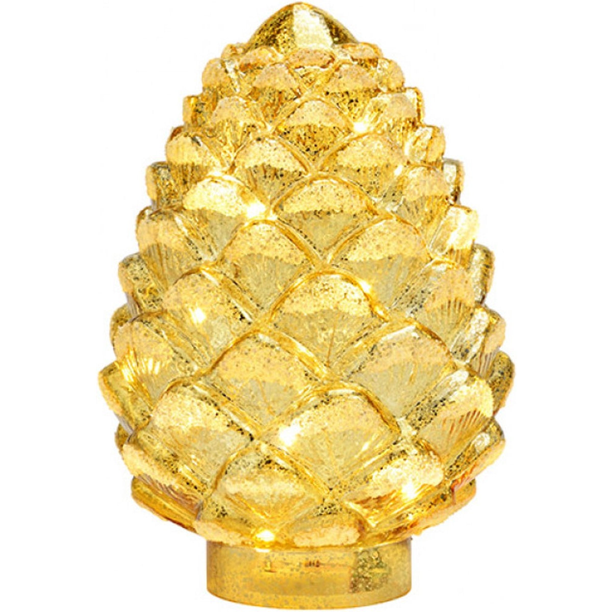 Kristmar Glazen dennenappel met LED-verlichting