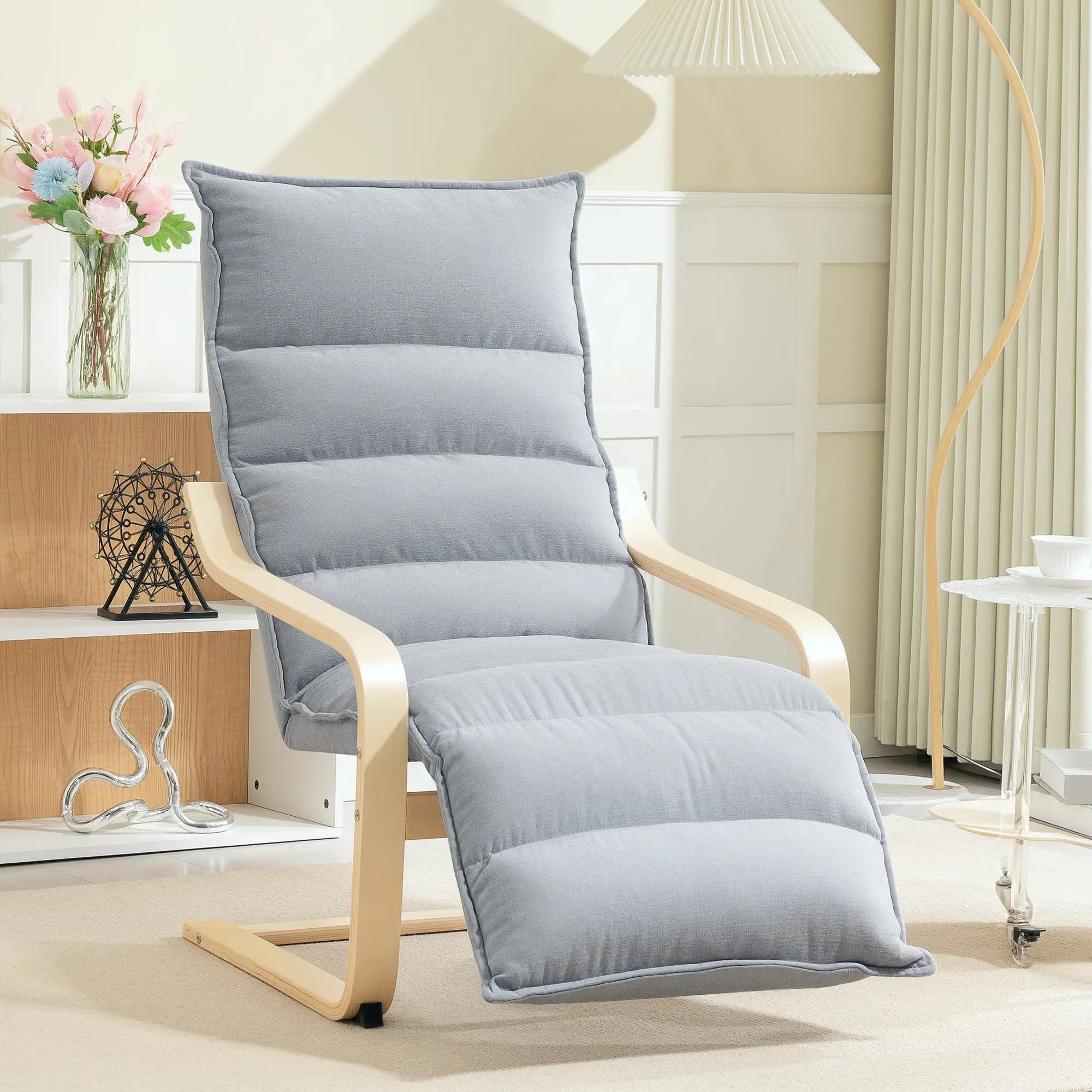Nancy's Latera Relaxfauteuil - Loungestoel - Relaxstoel - Lichtgrijs - Fluweel