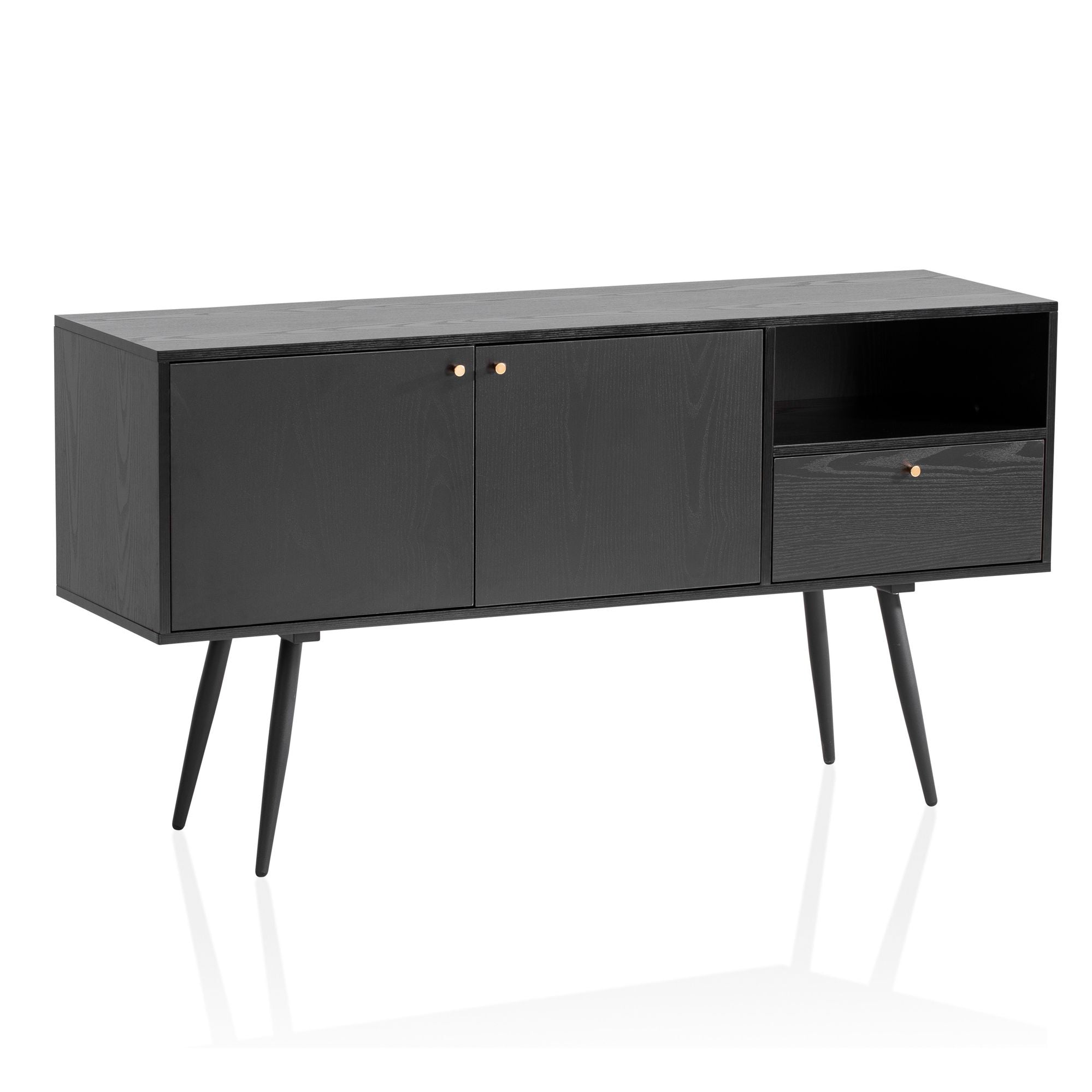 Nancy's Messejana Dresser - Storage cabinet - Sideboard - Black / Gold - 140 x 40 x 75 cm