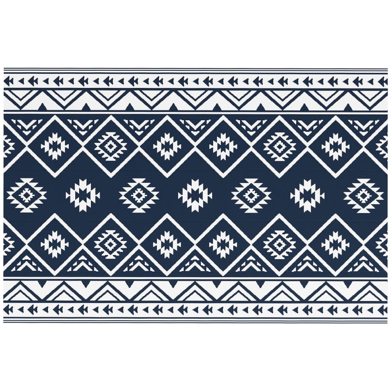 Tapis d'extérieur Nancy's Bratana - Tapis de balcon - Tapis de jardin - Tapis de jardin - Bleu / Blanc - 182 x 274 cm
