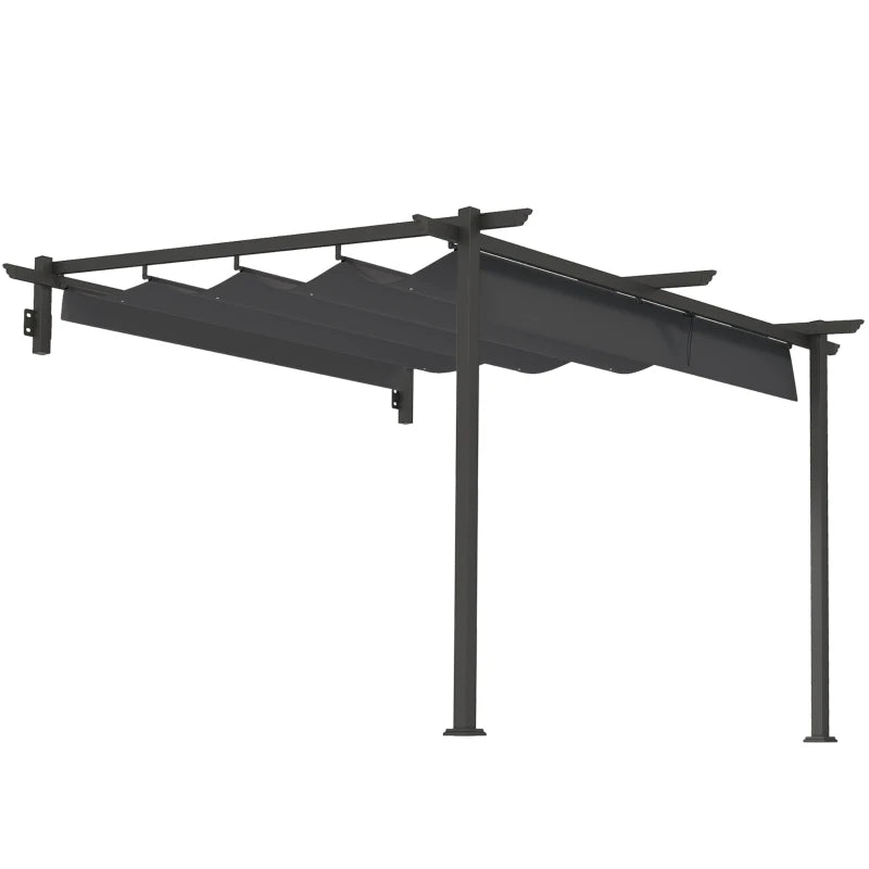Nancy's Susegana Terrasoverkapping - Uitschuifbaar dak - Paviljoen - UV-Bescherming - Grijs - ± 295 x 295 x 200/230 cm