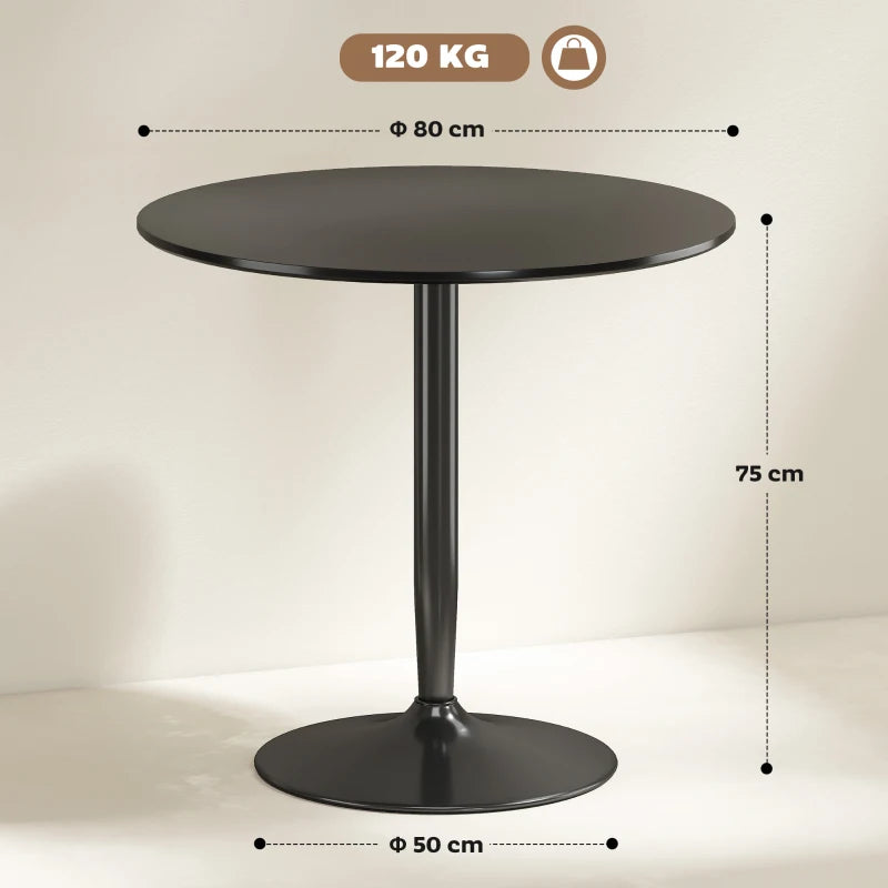 Nancy's Novellara Eettafel Rond - Eetkamertafel - Zwart - Ø 80 x 75H cm