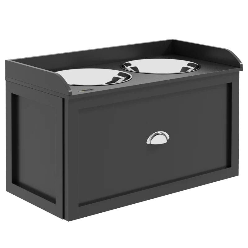 Nancy's Nicolosi Voerbak voor Honden - Drinkbak - Voerstation - Zwart - ± 60 x 30 x 35 cm