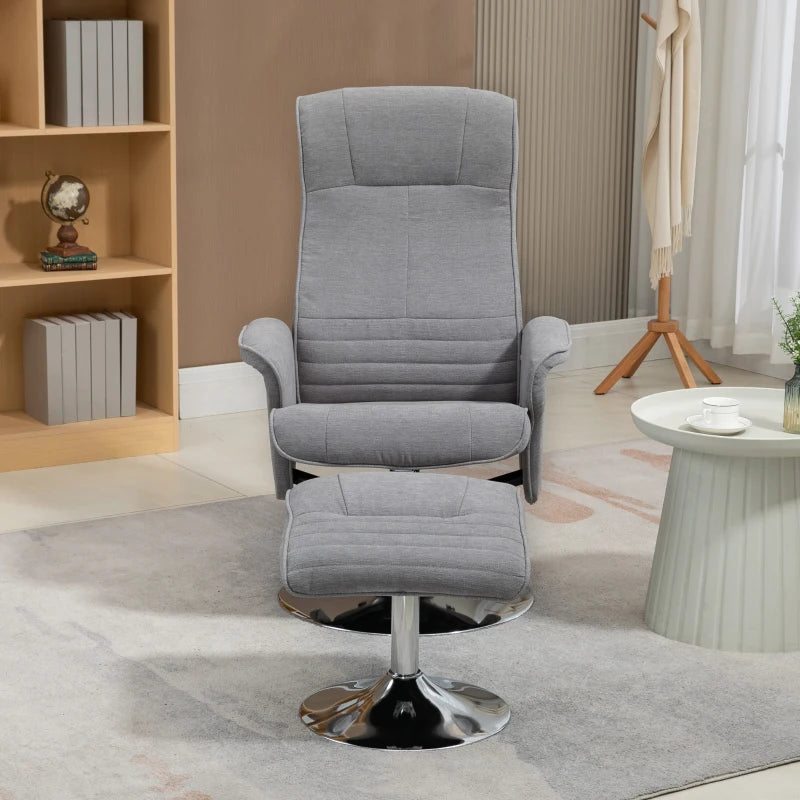 Nancy's Leocadia Relaxfauteuil - Relaxstoel - Ligstoel - Vertelbare rugleuning - Draaibaar - Grijs - Fluweel / Staal
