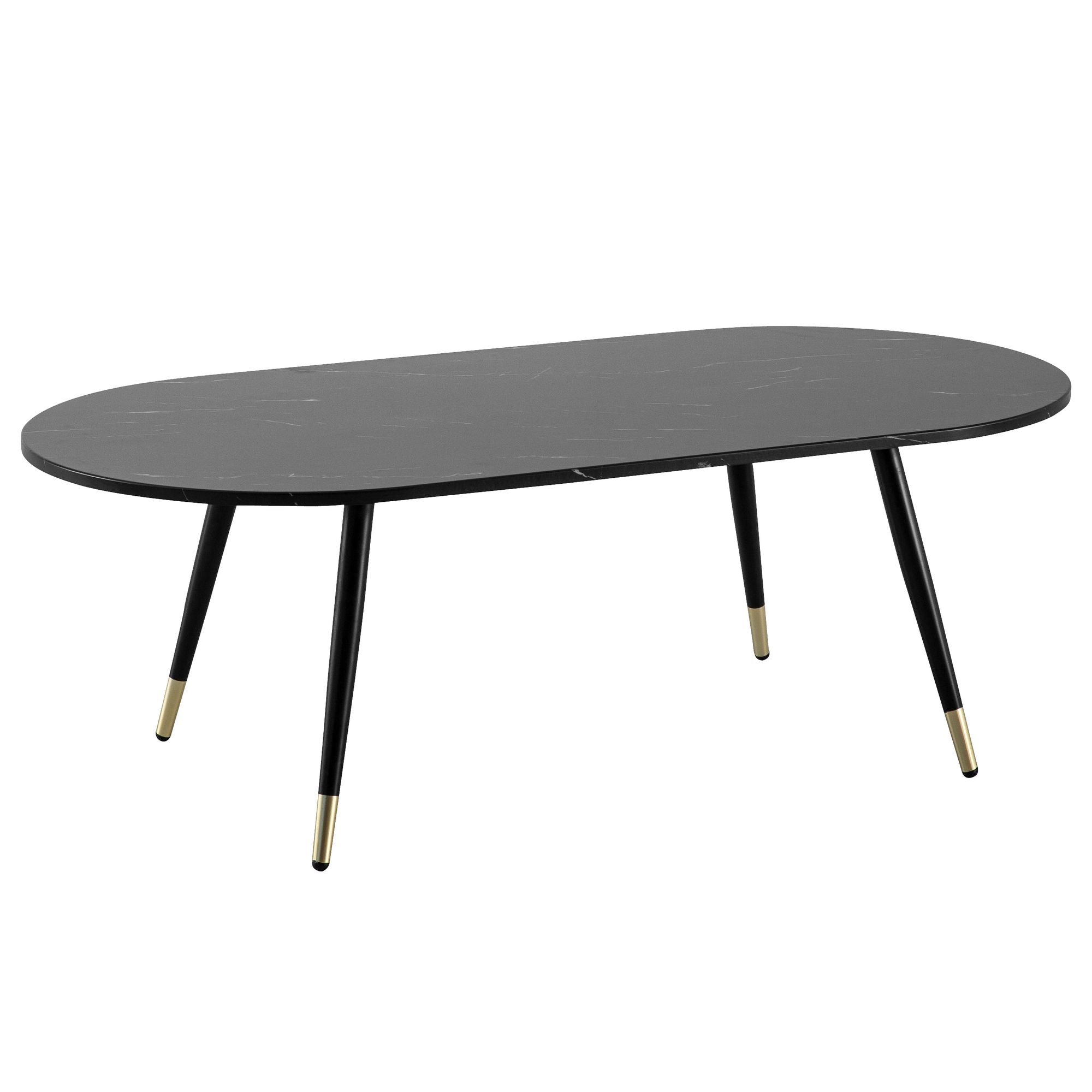 Nancy's Sendim Coffee Table - Coffee Table - Black Marble Look / Gold - ± 120 x 60 x 40 cm