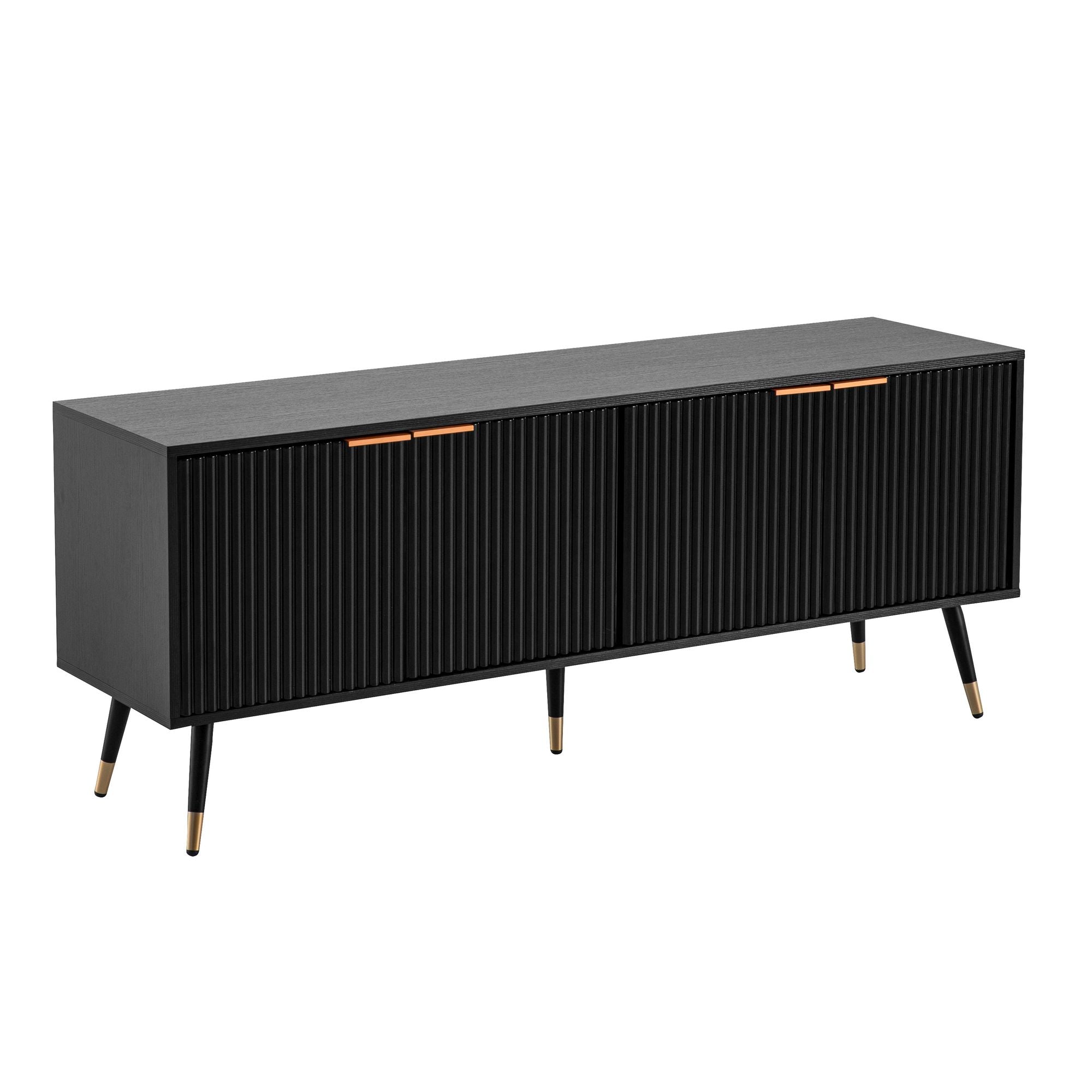 Nancy's Mamede TV Cabinet - TV Furniture - Lowboard - Black - Oak look - ± 150 x 40 x 60 cm
