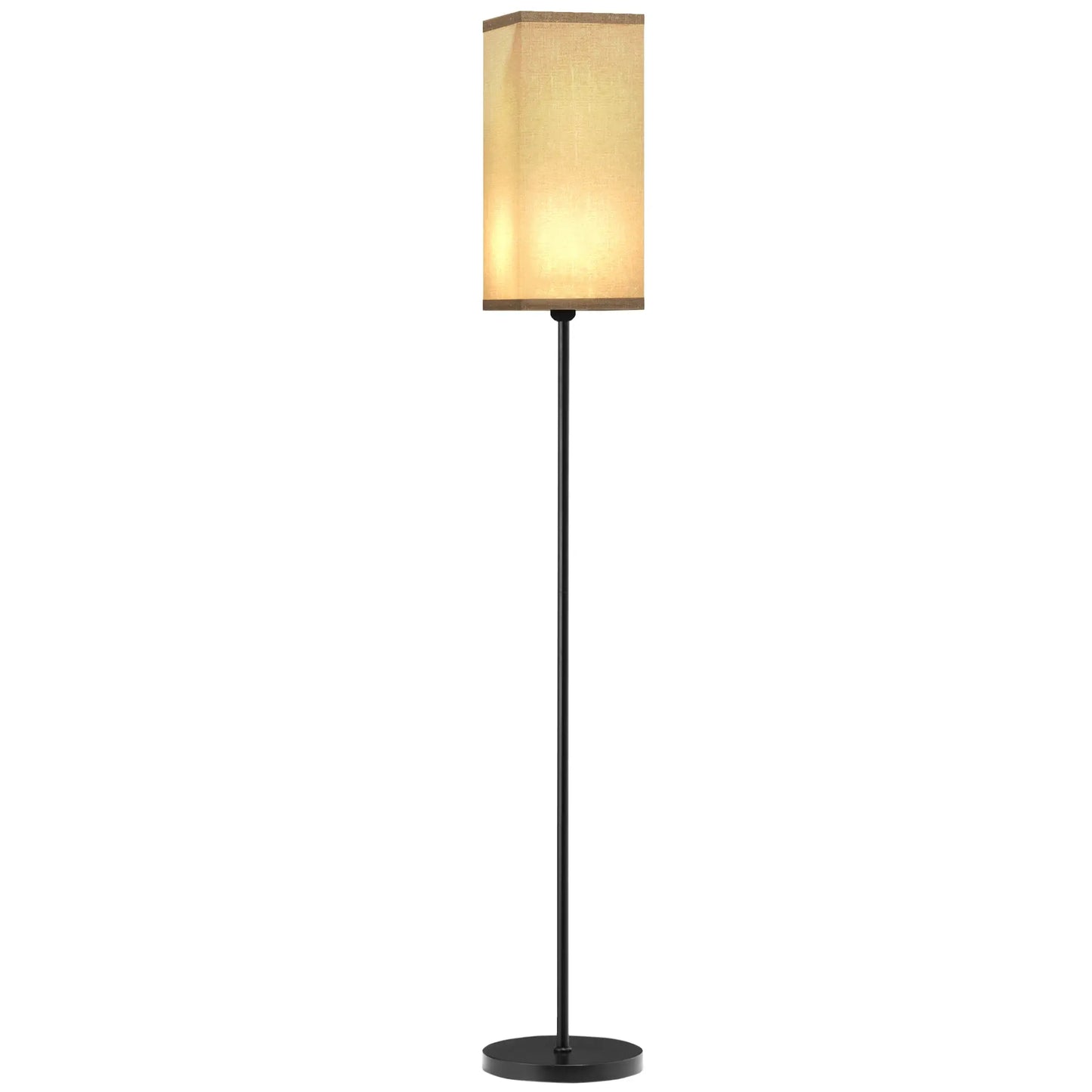 Nancy's Jancais Vloerlamp - Staande Lamp - LED-Lamp - Zwart / Beige - Staal / Linnen