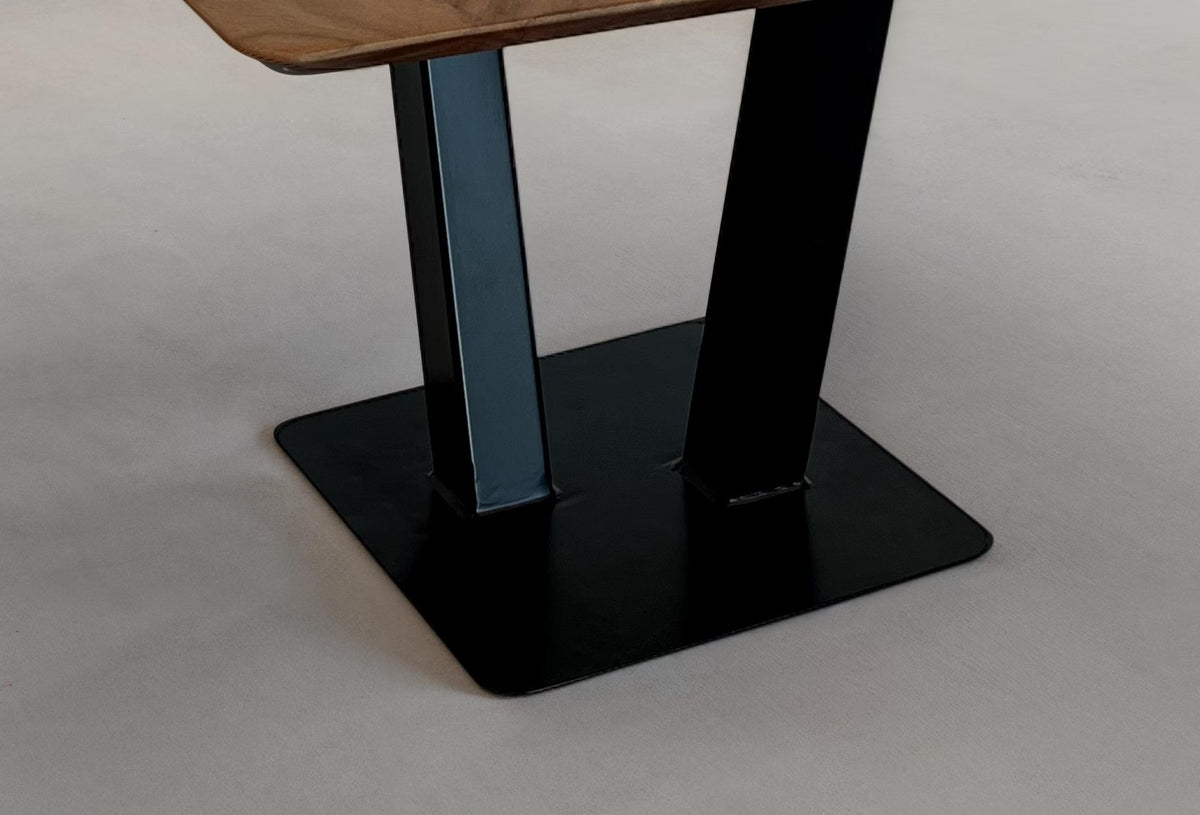 Nancy's Tufillo Salontafel - Koffietafel - Massief Acaciahout / Staal - 60 x 60 x 40 cm