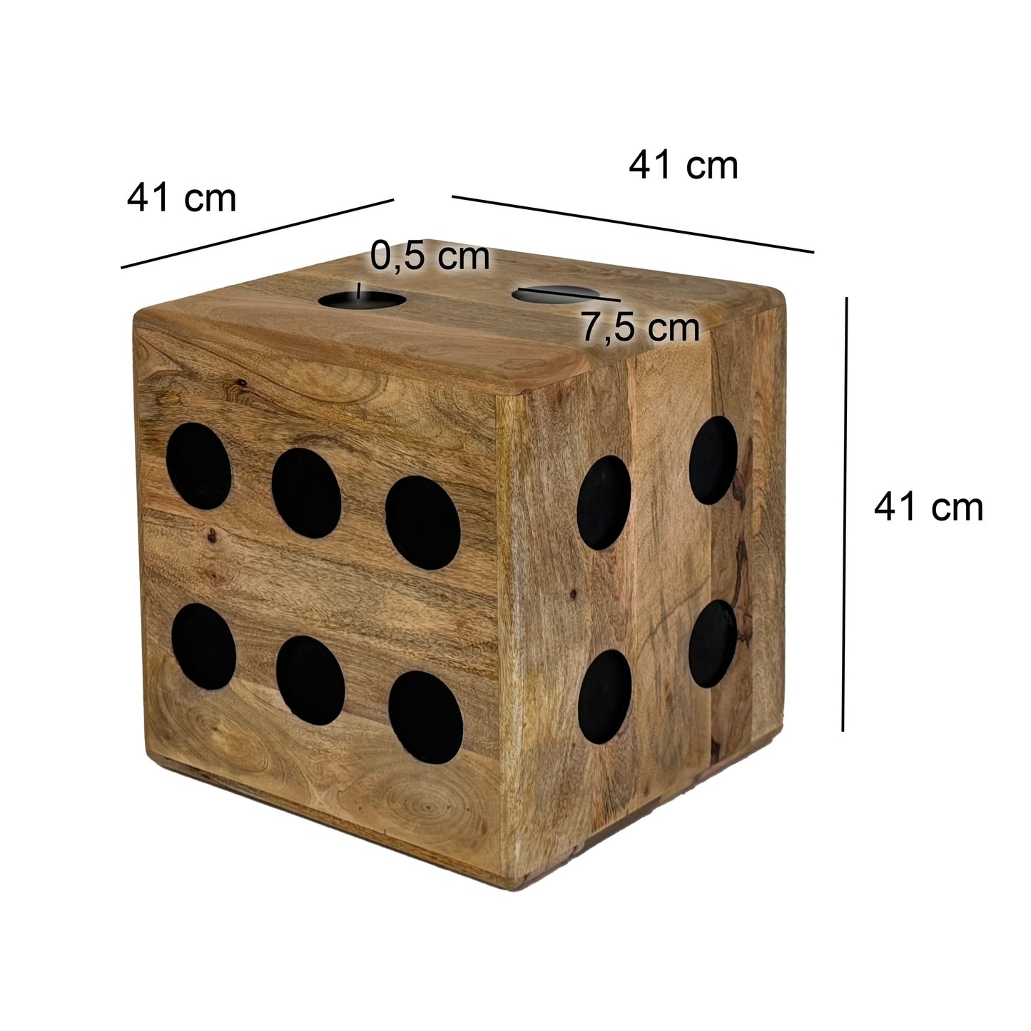 Nancy's Mombarcaro Bijzettafel vierkant - Salontafel - Koffietafel - Massief Mangohout - ± 40 x 40 x 40 cm