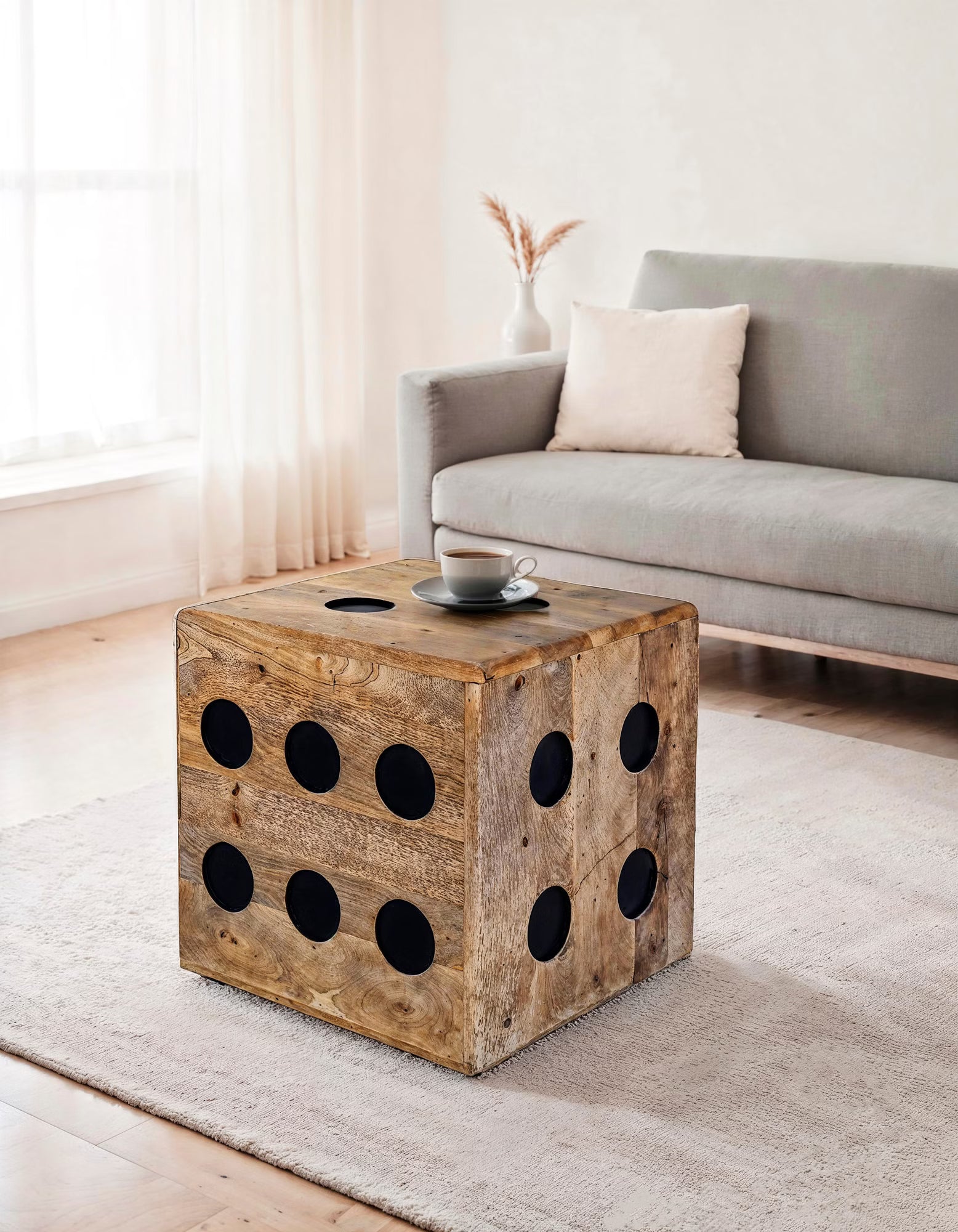 Nancy's Mombarcaro Bijzettafel vierkant - Salontafel - Koffietafel - Massief Mangohout - ± 40 x 40 x 40 cm