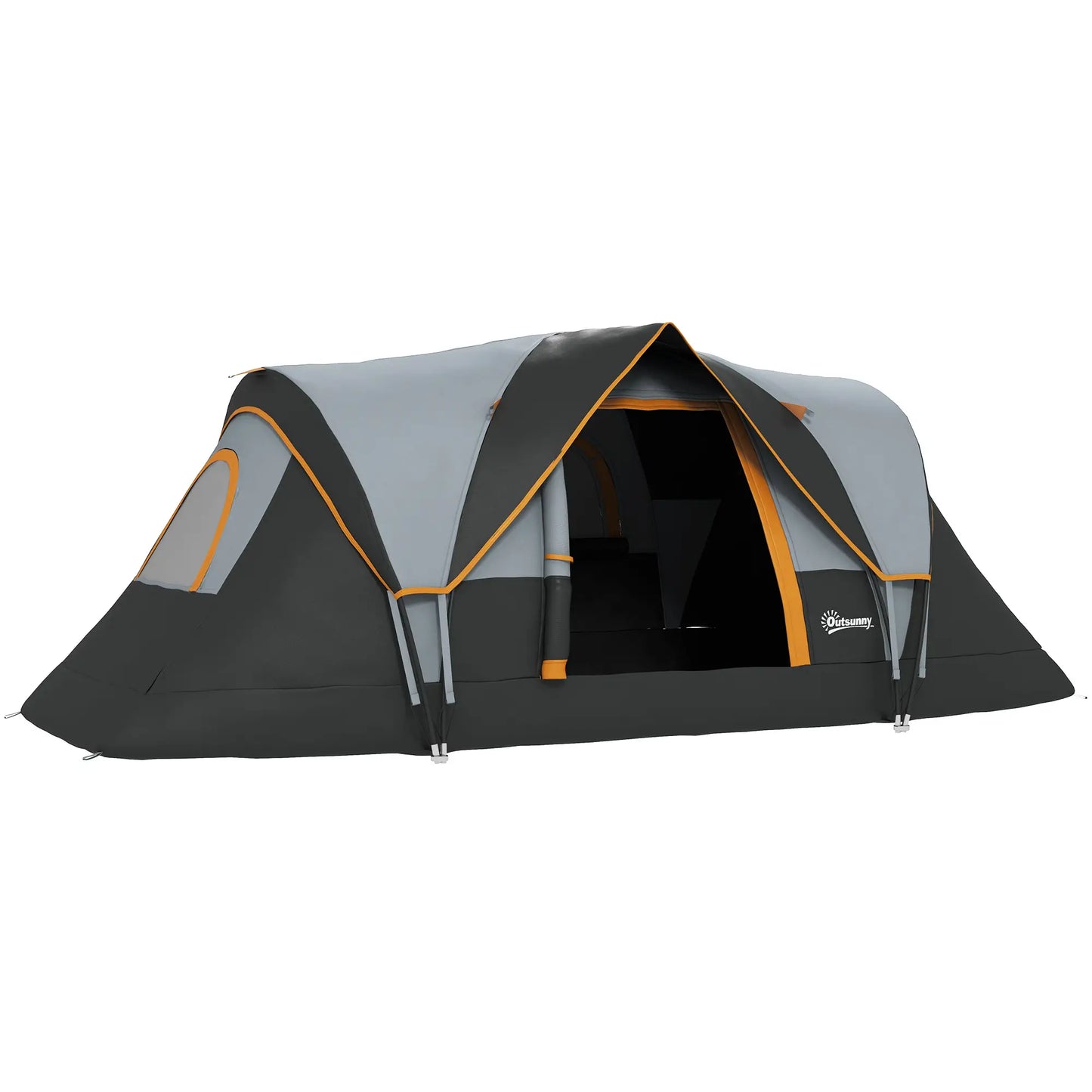 Nancy's Campli Kampeertent - Camping Tent - 5 tot 6 personen - Grijs / Zwart - 455 x 230 x 180 cm