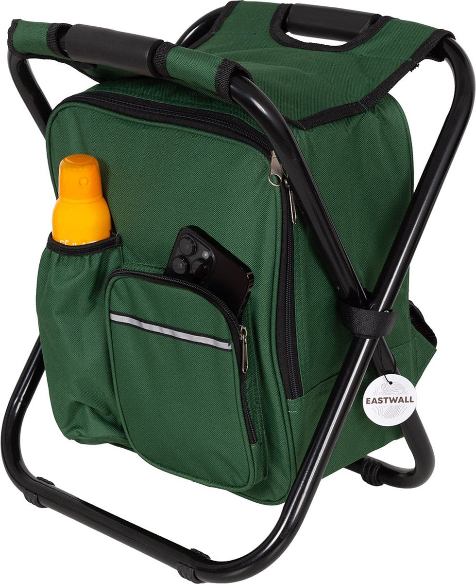 EASTWALL Relaxy 3 in 1 Backpack tabouret pliant avec sac isotherme Vert