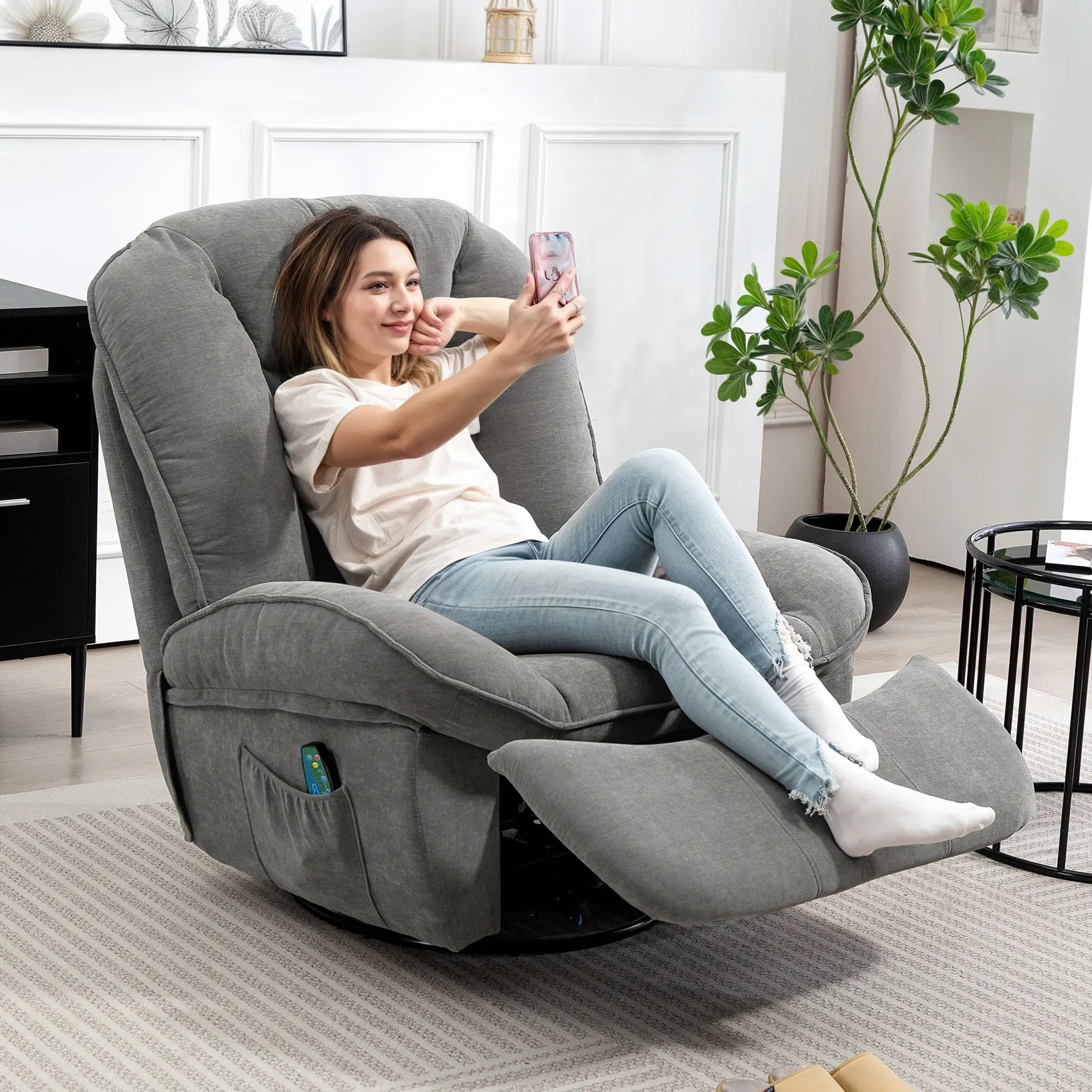 Nancy's Irgoli Lounge Fauteuil - Relaxfauteuil - Relaxstoel - Loungestoel - Grijs