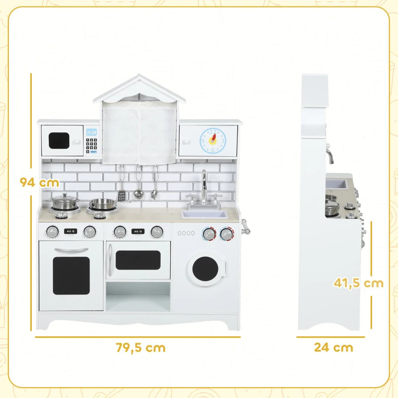 Nancy's Ortelle Kinderkeuken - Speelgoedkeuken - Speelkeukentje - Inclusief accessoires - Wit