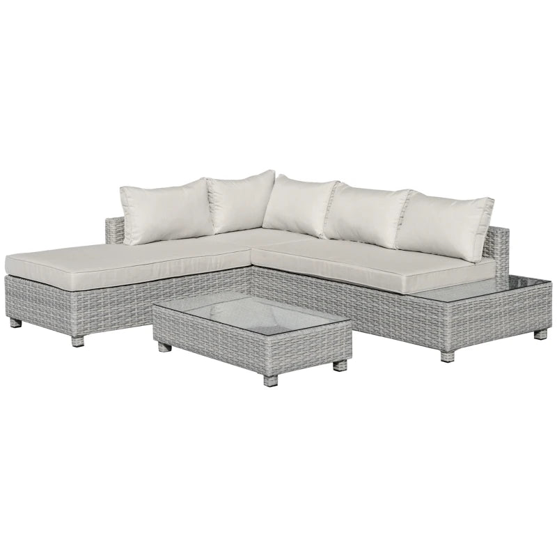 Nancy's Portela Loungeset - Tuinset - Loungebank - Lounge Set - Lichtgrijs / Beige