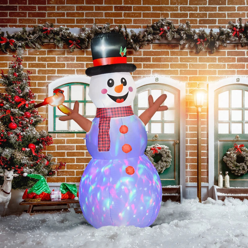 Nancy's Povoa Opblaasbare Sneeuwpop - Kerstdecoratie voor Buiten - Kerst Sneeuwpop - Met LED Verlichting