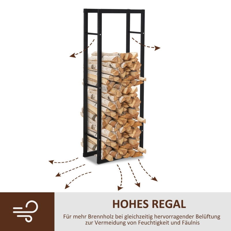 Nancy's Ashburton 3 Brandhoutrek- Openhaardhoutopslag - 100kg Staal Zwart B40xH150 cm