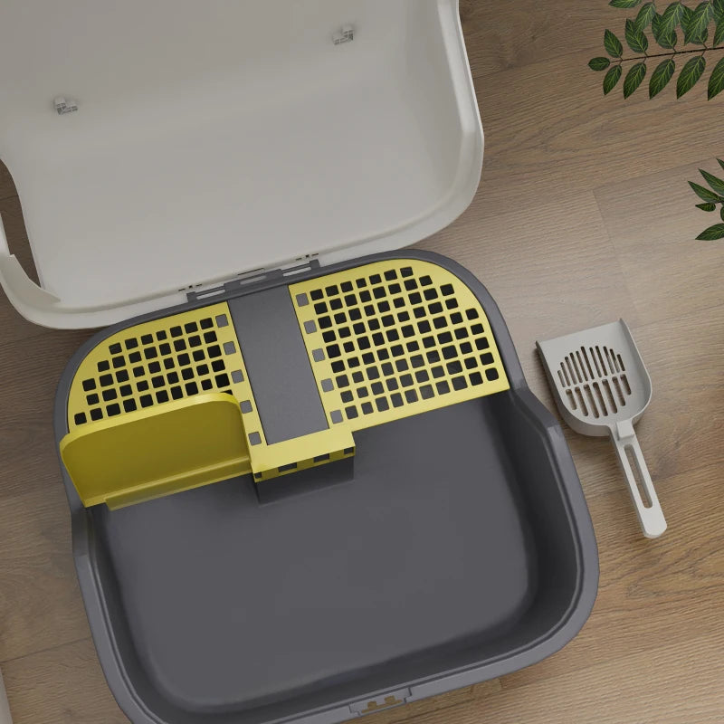 Nancy's Montalvo Kattenbak - Katten wc - Katten Toilet - Roomwit - ± 50 x 50 x 40 cm