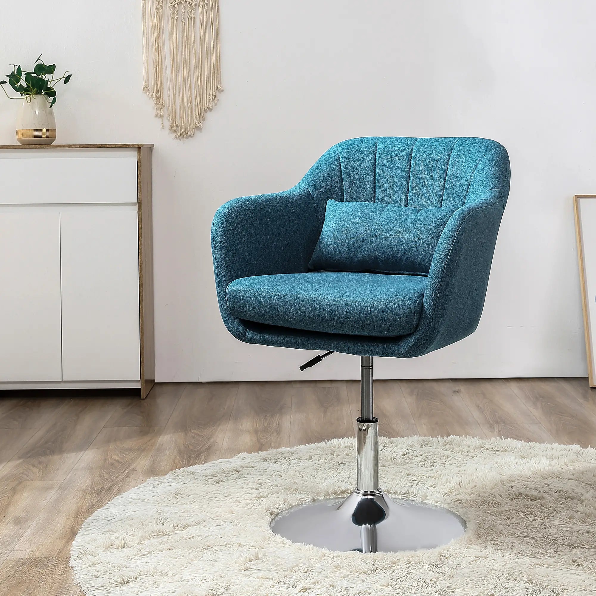 Nancy's Galliate Draaifauteuil - Draaistoel - Loungestoel - Blauw - Linnen