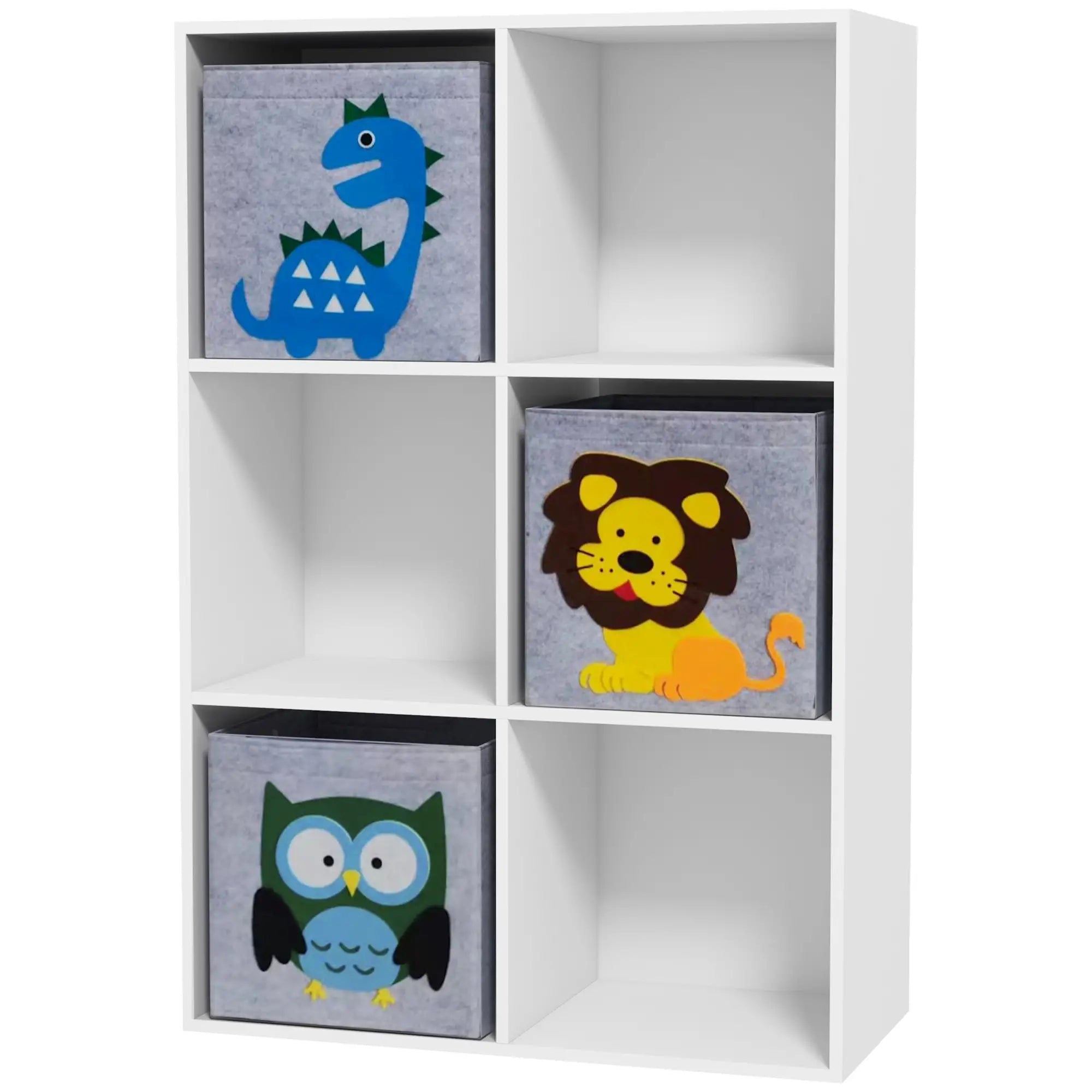 Nancy's Loro Kinderkast - Opbergkast - Opbergkubussen - Grijs / Wit - ± 60 x 30 x 90 cm