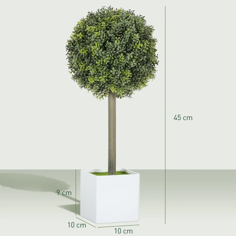 Nancy's Marina Kunstplant - Kunst Buxus - Set van 2 - Groen - 45 cm hoog