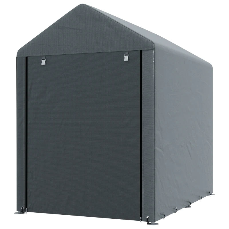Nancy's Pencelo Storage Shed - Garden House - Garden Shed - Grey - Steel / Canvas - ± 120 x 180 x 165 cm