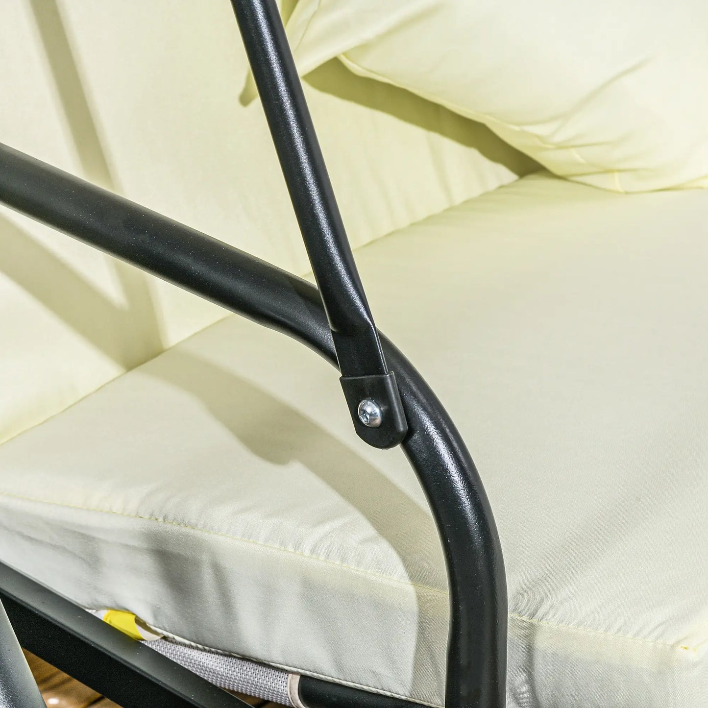 Nancy's Escurquela Schommelbank - Tuinschommel - Buitenbed - Schommelbed - Hollywood schommel - Roomwit - 200 x 125 x 170 cm