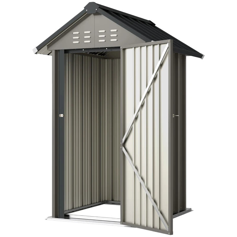 Nancy's Segni Opbergschuur - Gereedschapsschuur - Tuinschuur - Weerbestendig - Grijs - Staal - ± 120 x 120 x 190 cm