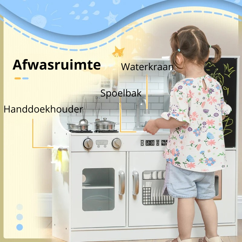 Nancy's Noci Kinderkeuken - Speelkeuken - Speelgoedkeuken - Wit