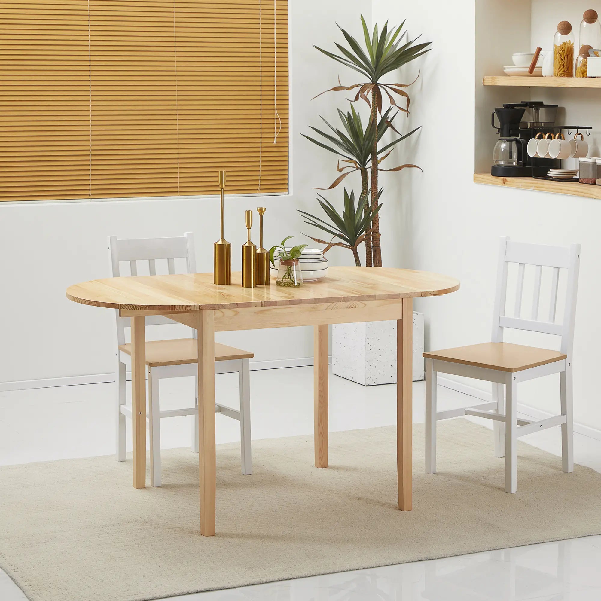 Nancy's Linosa Eettafel Ovaal - Uitklapbaar - Opvouwbaar - Grenenhout