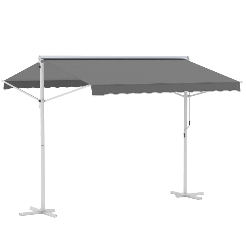 Auvent Nancy's Paddock Garden - Auvent de terrasse - Auvent autoportant - Gris - 300 x 300 cm
