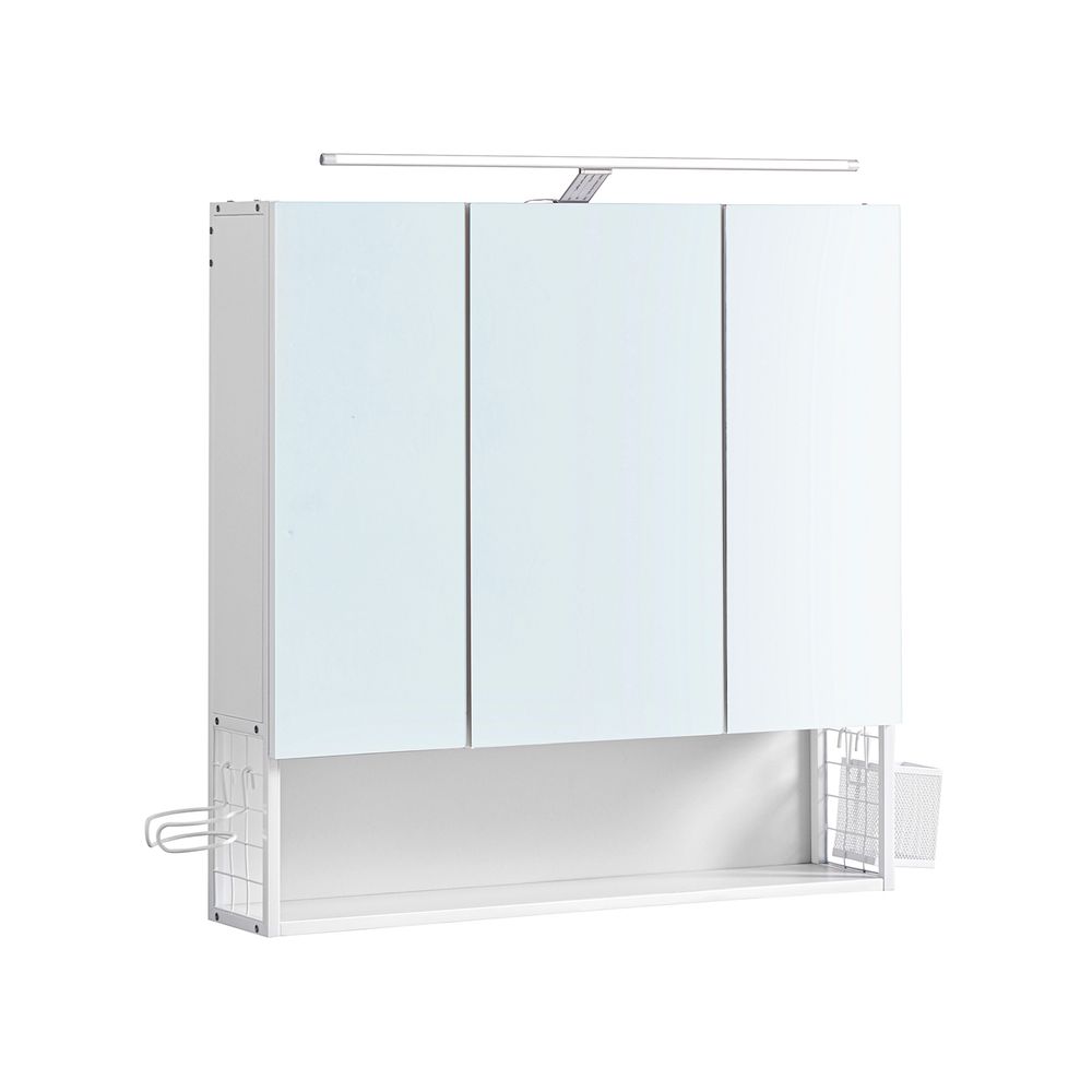 Nancy's Bevagna Mirror Cabinet - Bathroom Mirror - Bathroom Cabinet - LED Lamp - White - ± 70 x 15 x 70 cm
