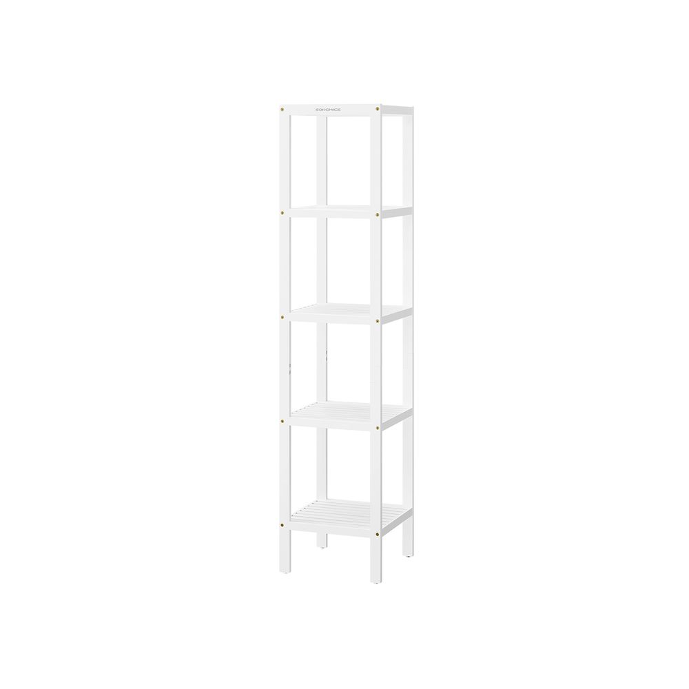 Nancy's Lousada Bathroom shelf - Bathroom cabinet - Bathroom furniture - White - Bamboo - ± 30 x 30 x 145 cm