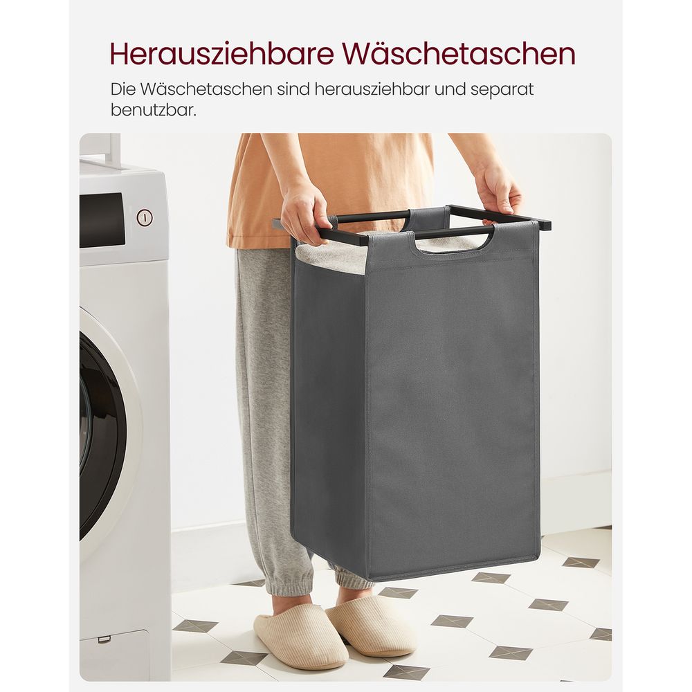 Nancy's Alberton Wassorteerder - Wasmand - Wasbox - Vintage Bruin / Zwart - 92 Liter