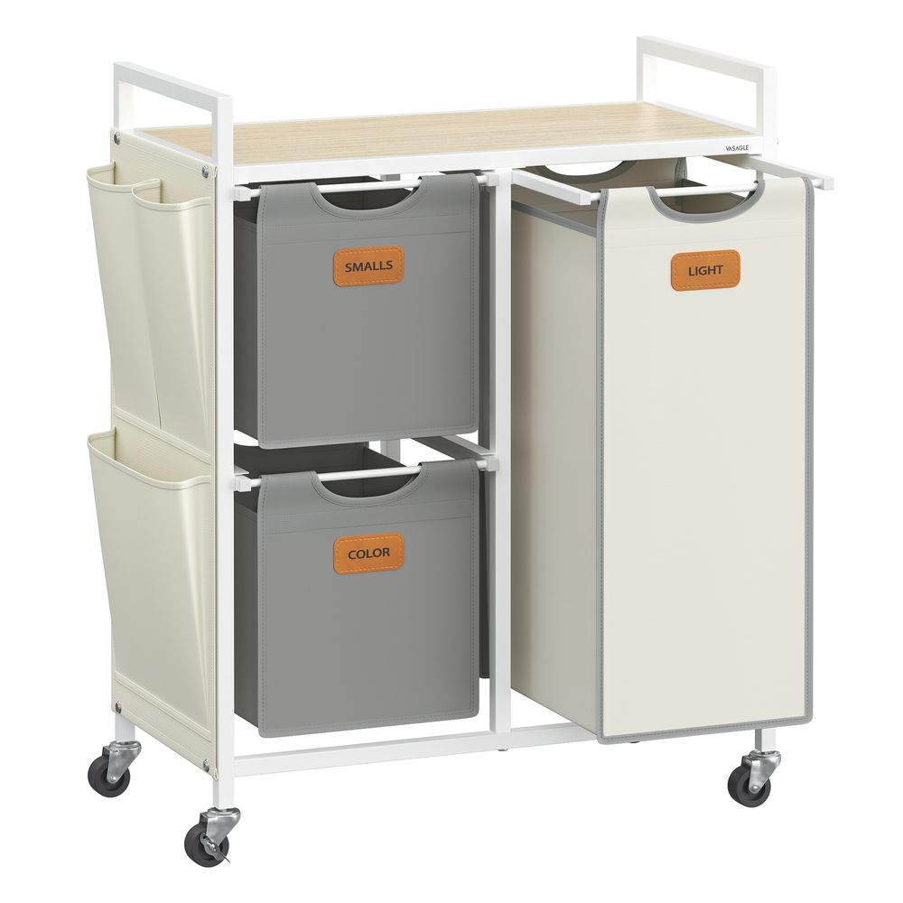 Nancy's Ruvina Wasmand - Wassorteerder - Wasbox - Beige / Grijs / Wit - 100 Liter