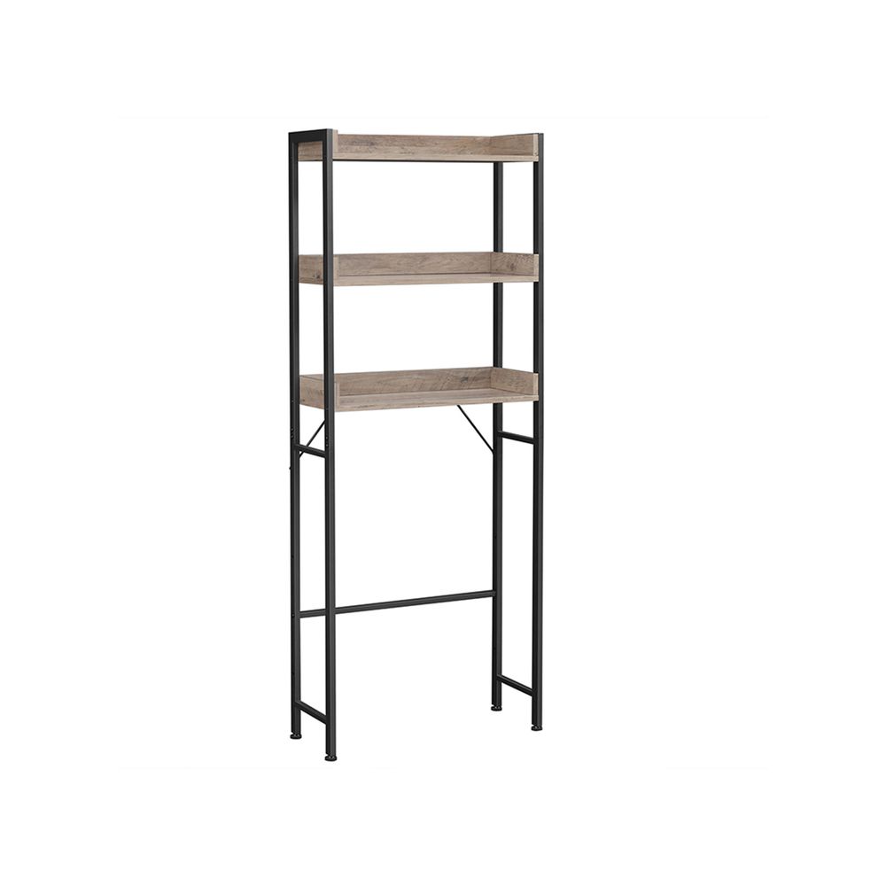 Armoire de toilette Benbenno de Nancy - Meubles de toilette - Support de machine à laver - Gris / Noir - ± 65 x 25 x 165 cm