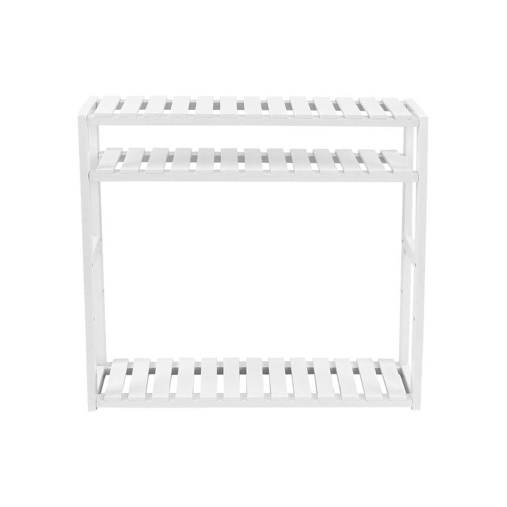 Nancy's Bellaria Badkamerrek - Badkamerkastje - Wit - Bamboe - ± 60 x 15 x 55 cm