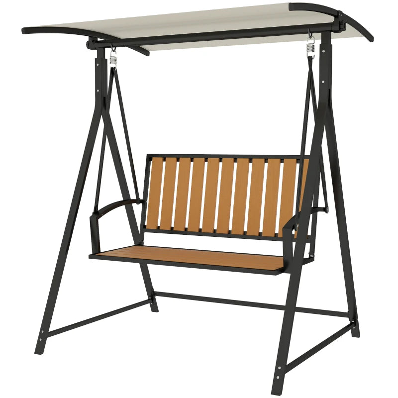 Nancy's Corbetta Schommelbank - Tuinschommel - Hollywood Schommel - Zwart / Beige - ± 140 x 110 x 160 cm