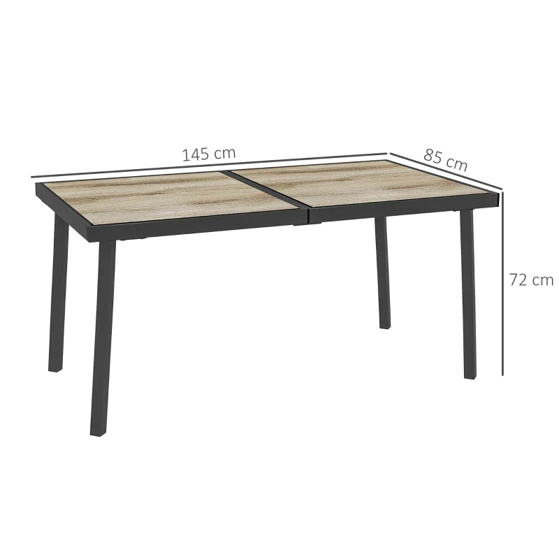 Nancy's Damaia Tuintafel - Terrastafel - Eettafel voor buiten - Tuimeubel - Grijs - ± 145 x 85 x 72 cm