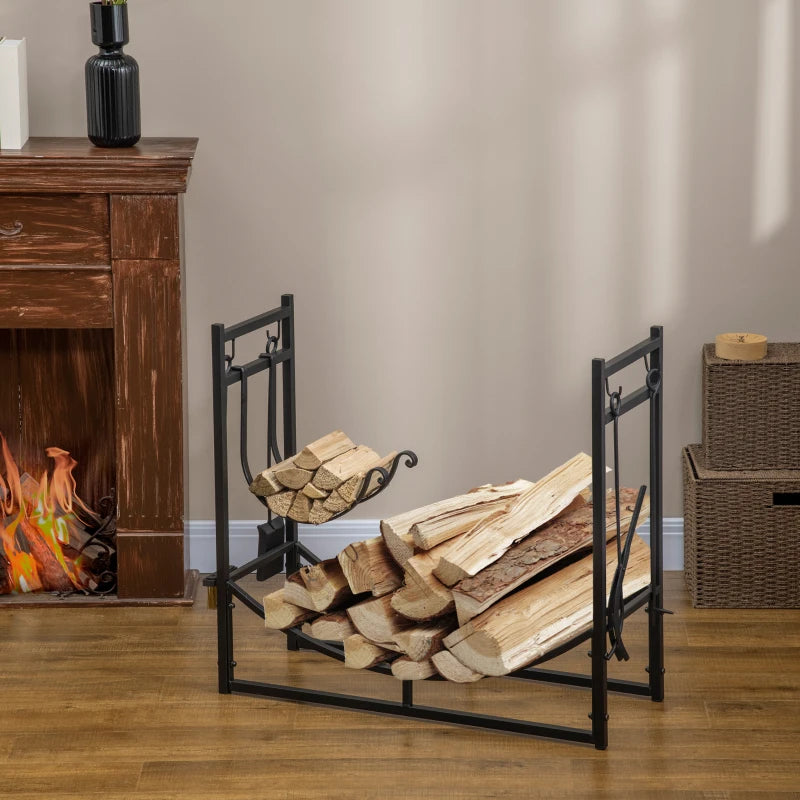 Nancy's Biadronno Firewood Rack - Wood Storage - Firewood Rack - Black - Steel