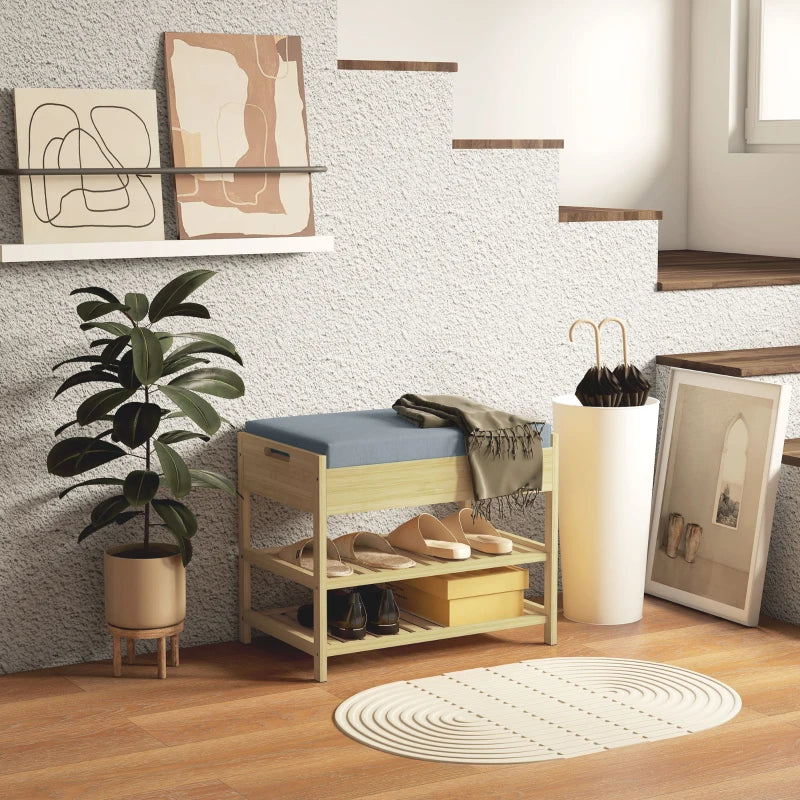 Nancy's Oppido Schoenenbank - Opbergbank - Schoenenrek - Bamboe - ± 55 x 35 x 45 cm