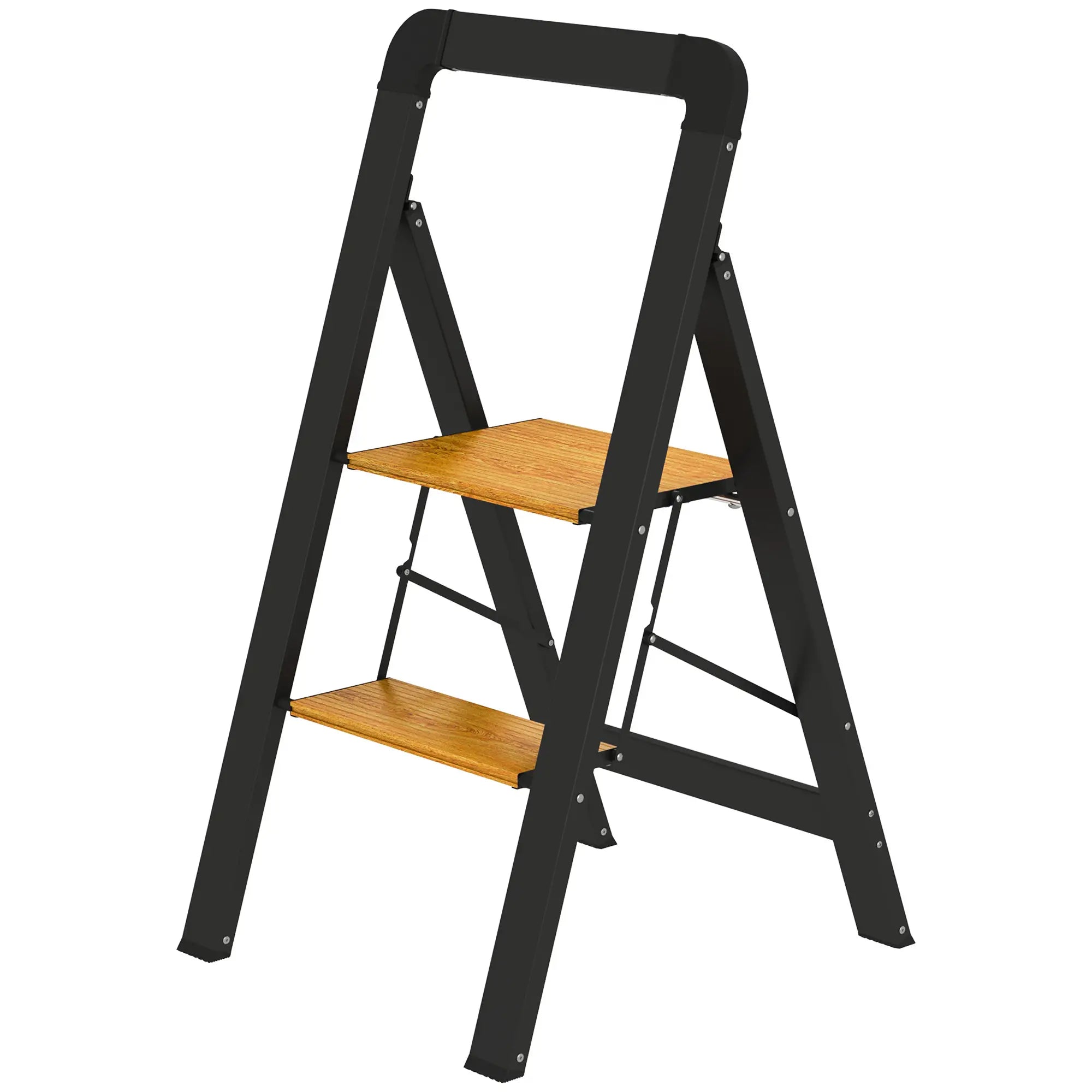 Nancy's Fuscaldo Ladder - Trap - Opvouwbaar - Zwart / Natuurlijk - ± 50 x 45 x 85 cm