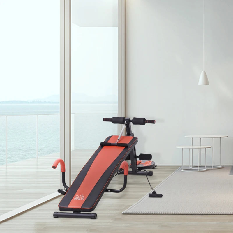 Nancy's Bagheria Training Bench - Fitness Bench - Weight Bench - Adjustable - Multifunctional - Red / Black