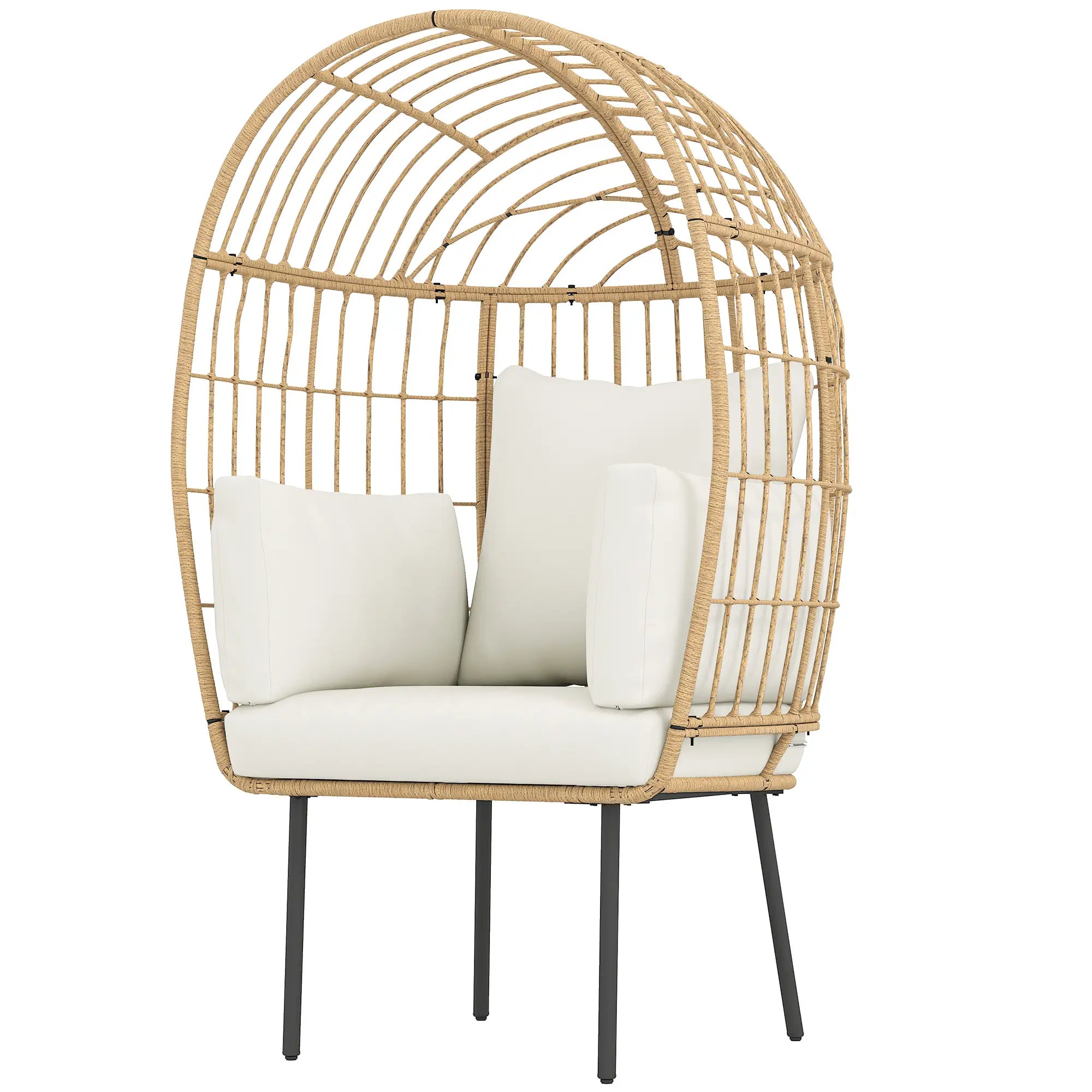 Nancy's Gemonio Loungestoel - Tuinstoel - Fauteuil voor buiten - Beige - Rotan