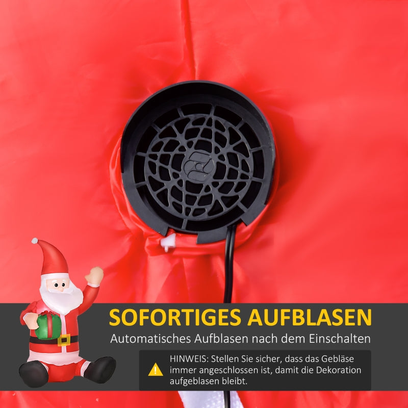 Nancy's El Brazo Opblaasbare LED Kerstman - Rood - Polyester