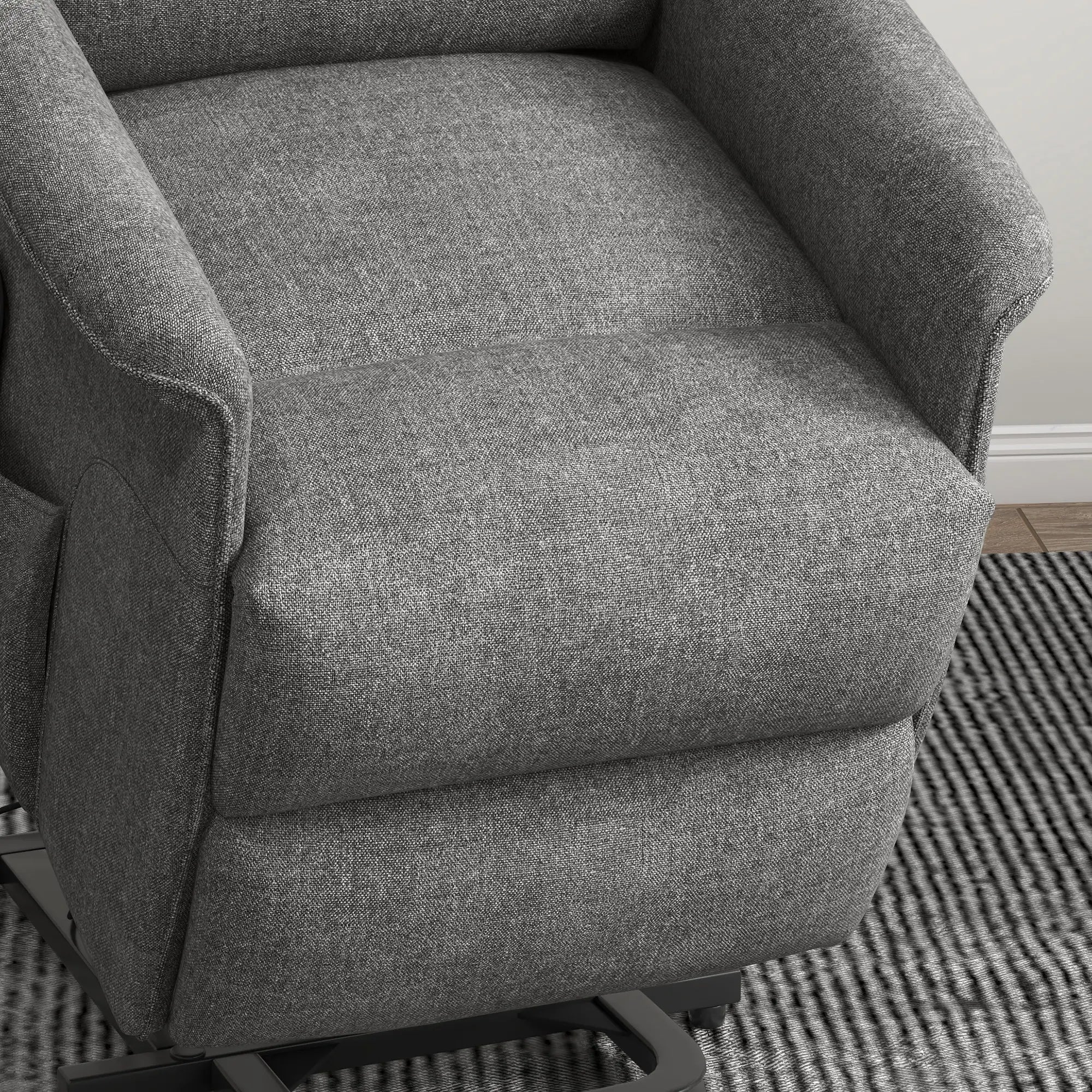 Nancy's Alpedrinha Sta op stoel - Opsta stoel - Senioren stoel - Relaxfauteuil - Grijs - Linnen