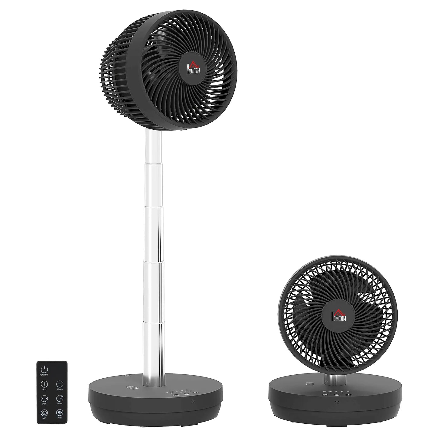 Nancy's Graglia Ventilator - Staande Ventilator - In Hoogte Verstelbaar - Draadloos gebruik - Timer en 10 snelheidsinstellingen - Zwart