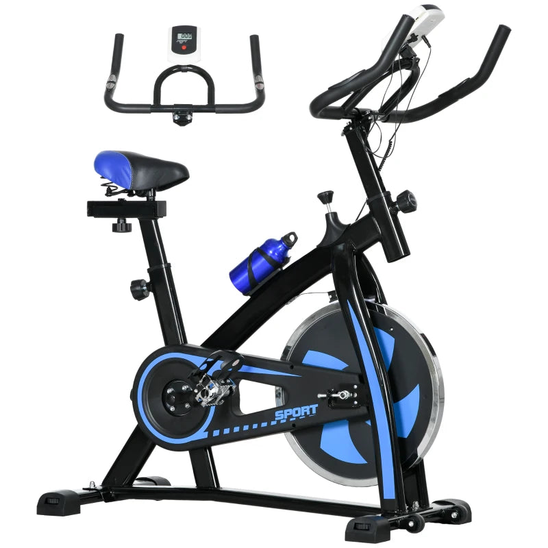 Nancy's Avolasca Hometrainer - Fietstrainer - Met Hartslagmonitor - Verstelbaar - Praktische Wielen - Blauw