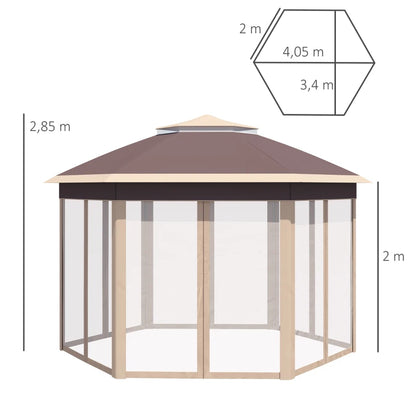Nancy's Fiscal Paviljoen - Party Tent - Prieel - Tuin Paviljoen - Beige - 405 x 405 cm