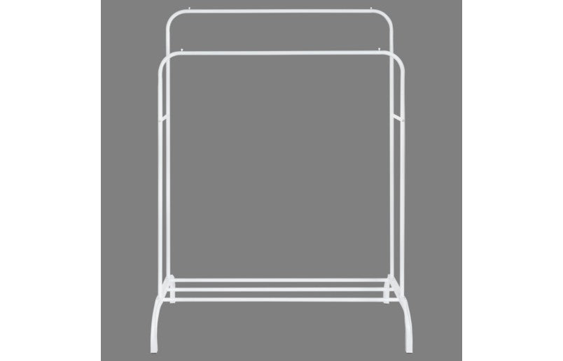 ELEGANCA Kledingrek - Wit- Metaal - Kledingrek met 2 stangen - Schoenenplank